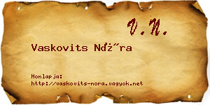 Vaskovits Nóra névjegykártya